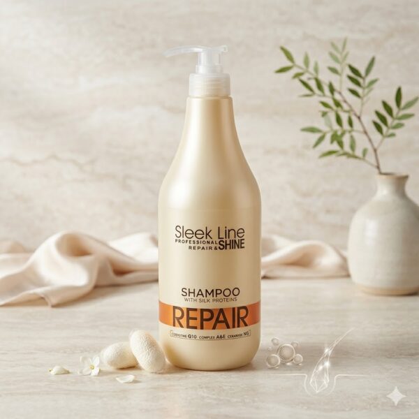 Stapiz Sleek Line Repair & Shine – Szampon Regenerujący z Proteinami Jedwabiu, 1000 ml