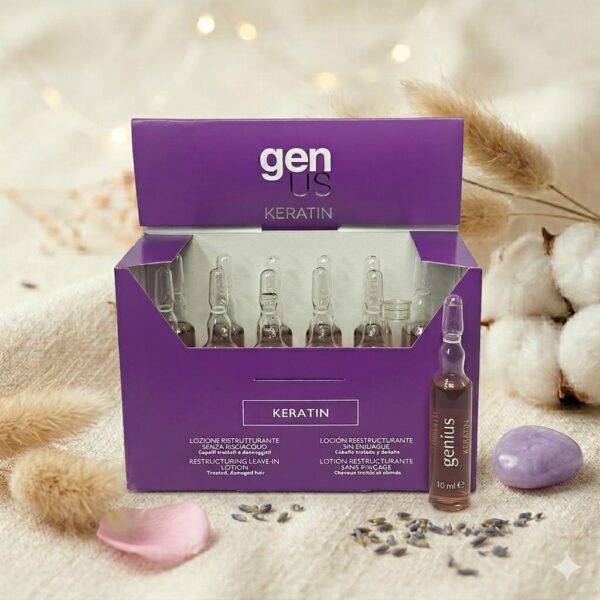 kerat genUS Keratin Restructuring Leave-In Lotion – Keratynowa ampułka odbudowująca bez spłukiwania (10 ml)