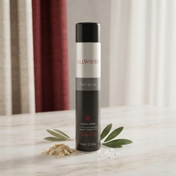 Allwaves Hair Spray Lacca Spray arricchita con Pantenol Profesjonalny lakier do włosów z prowitaminą B5 o długotrwałym utrwaleniu i pojemności 750 ml