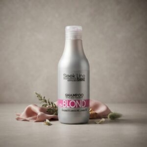Szampon regenerujący do włosów blond, rozjaśnianych i siwych Sleek Line Repair & Shine Blush Blond – 300 ml